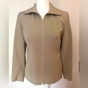 Jacket Khaki Size 4 Juliana Collisions  lined zipper front closure
